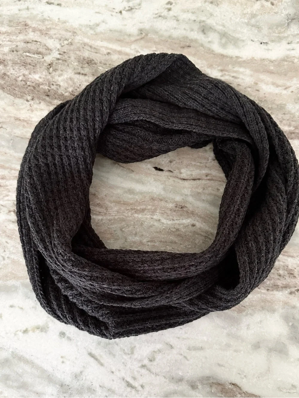 Men's Charcoal Grey Classic Fall Knit Scarf